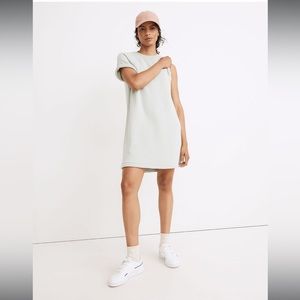 Madewell MWL Airyterry Sweatshirt Tee Crew Neck Dress Grey White Small